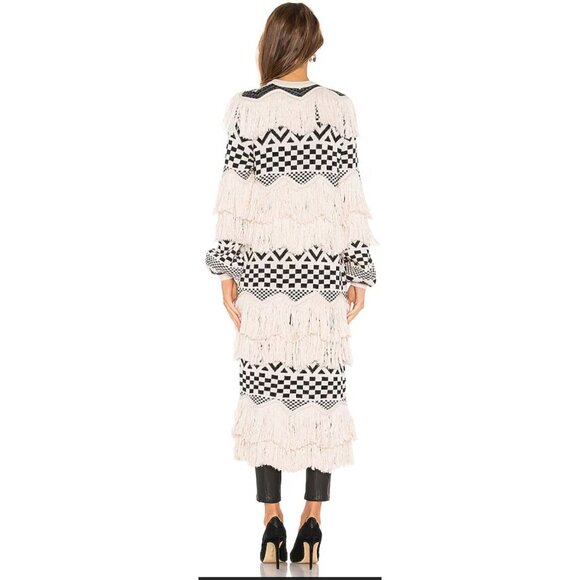 x Revolve Ash Duster House Of Harlow 1960 x Revolve Fringed Knit Cardigan XXS - Picture 3 of 15